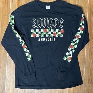 Savage Babygirl Longsleeve Throwback Shirt Small